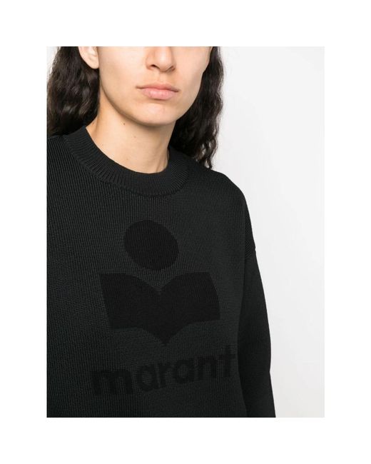 Isabel Marant Black Schwarzer sweatshirt mit logo und rundhalsausschnitt isabel marant étoile