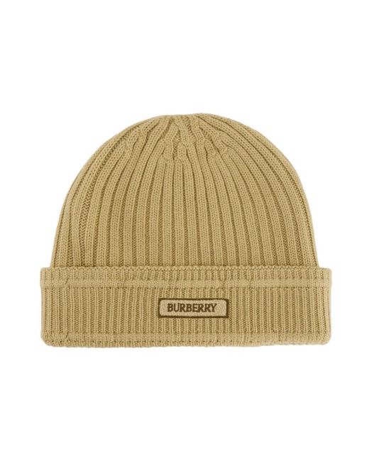 Burberry Wollen Beanie in het Natural
