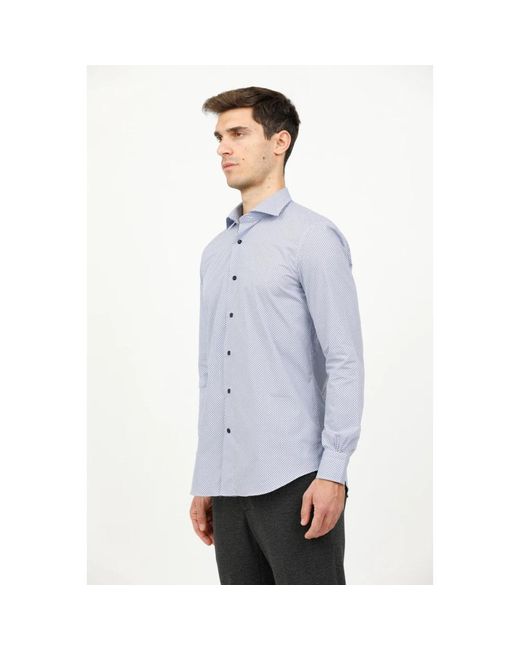 Mazzarelli Blue Formal Shirts for men