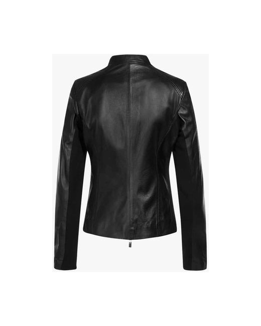 Arma Jassen ,Zwart ,Leer Stevie Jas in het Black