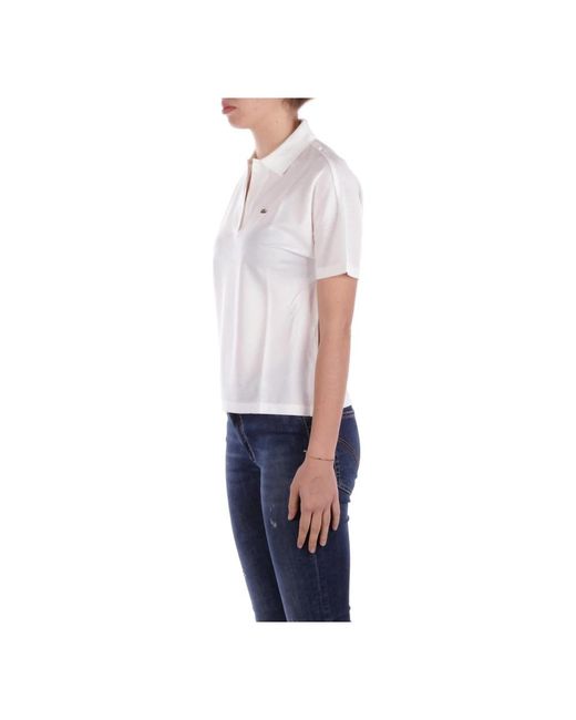 Lacoste Tops ,Wit ,Katoen Crème Polo Shirts En Polos in het Blue