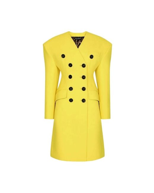 Dolce & Gabbana Yellow Double-Breasted Coats