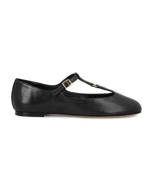 Chloé Black Schwarze Sneakers Leder Ballerina Flats