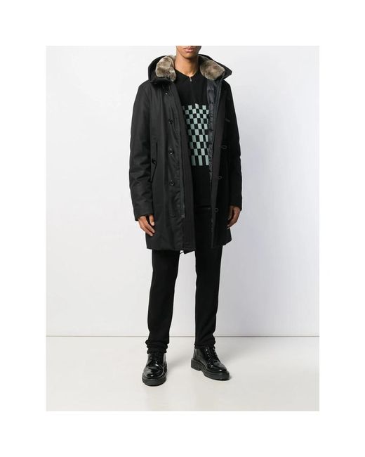 Peuterey Jassen ,Zwart ,Katoen Kasa Sl 00 Fur Parka in het Black voor heren