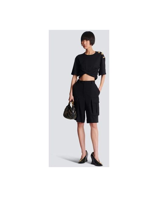 Balmain Black Casual Shorts