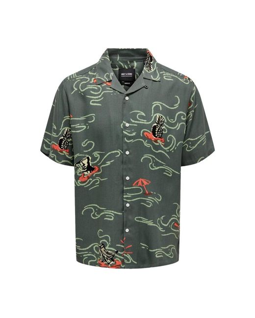 Only & Sons Green Short Sleeve Shirts for men