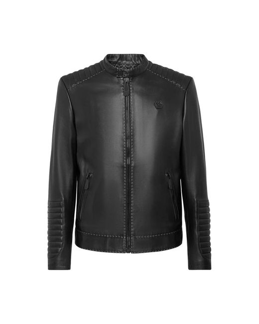 Philipp Plein Black Light Jackets for men