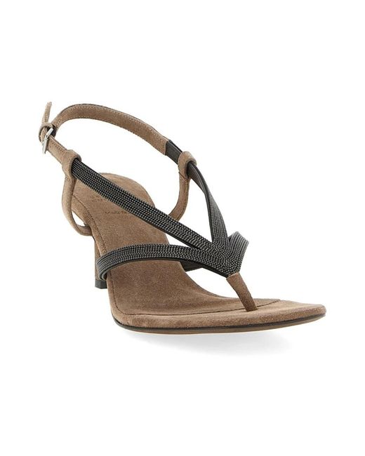 Brunello Cucinelli Brown High Heel Sandals