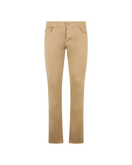Moorer Jeans ,Katoen Broek Met Een Minimalistische En Casual Stijl in het Natural voor heren