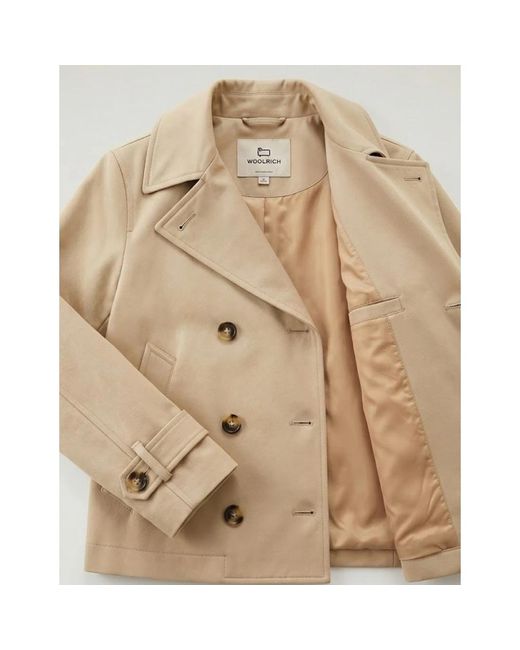Double-Breasted Coats Woolrich de color Natural