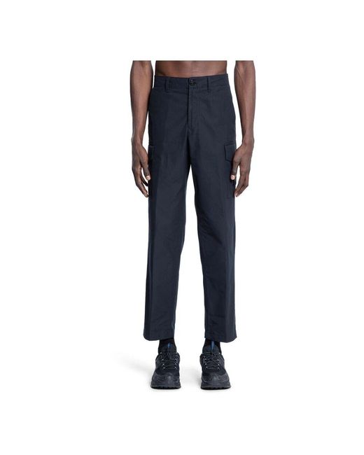 Stone Island Schwarze Baumwoll-Twill-Cargohose in Blue für Herren