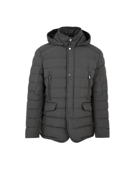 Moorer Jassen ,Grijs ,Wol Gewatteerde Jas Met Wollen Flanellen Details in het Gray voor heren