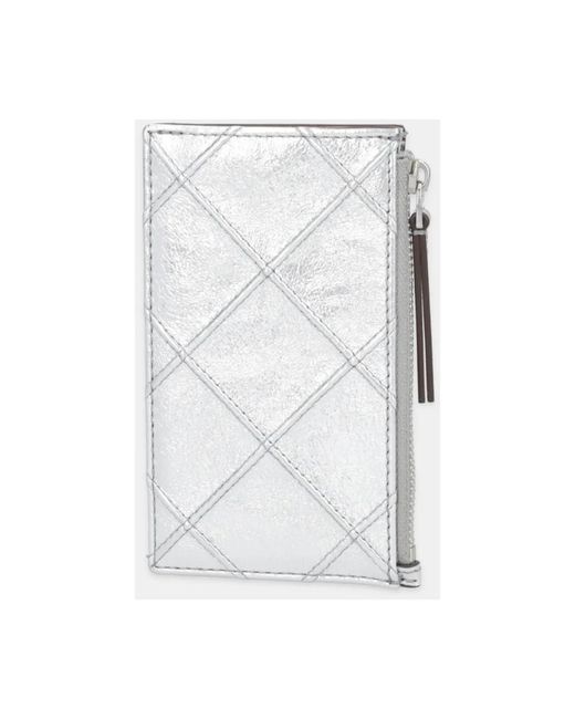 Tory Burch Fleming Small Wallet in het White