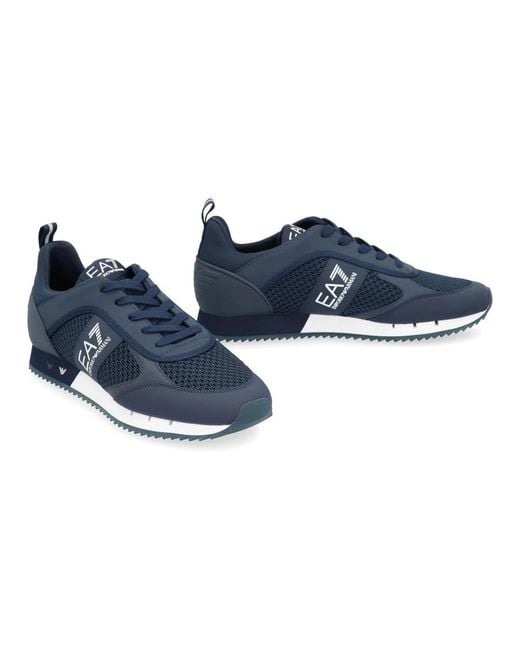 EA7 Mesh Panelled Sneakers in Blue für Herren