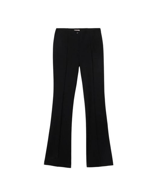 Oltre Broeken ,Zwart ,Leer Flare Broek in het Black