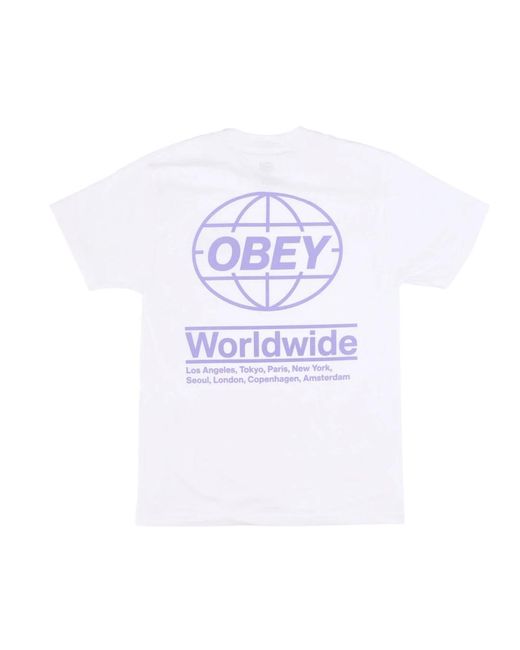 Obey Tops ,Wit ,Global Classic Tee in het White voor heren