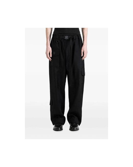 Y-3 Black Wide Trousers for men