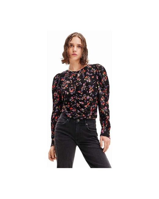 Desigual Gebloemde Blouse in het Black