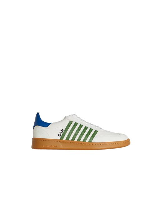 DSquared² Blue Sneaker Low Top Con Bande A Contrasto for men