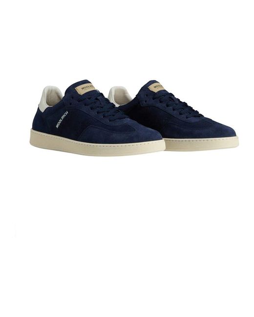 スニーカー WOOLRICH Men Sneakers Blue WFM2510201000 Woolrich Cloud Court Leather Sneakers | Blue | FARFETCH