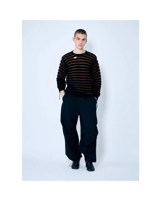 MM6 by Maison Margiela Black Round-Neck Knitwear for men
