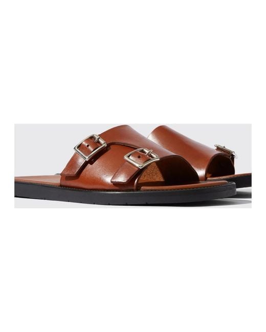 Scarosso Brown Sliders for men