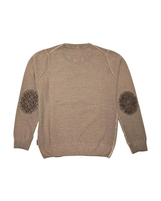 Bob Truien & Vesten ,Bruin ,Wol Bruine Ronde Hals Woltrui in het Gray voor heren