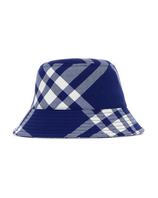 Burberry Geborduurde Bucket Hat Van Polyestermix in het Blue
