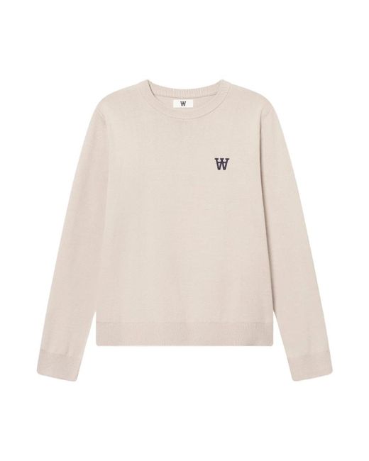 WOOD WOOD White Round-Neck Knitwear for men