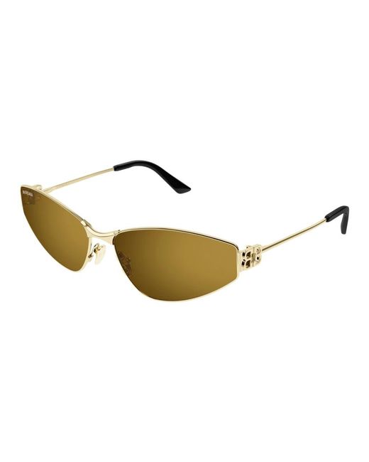 Balenciaga Yellow Goldene sonnenbrille mit zubehör,sunglasses
