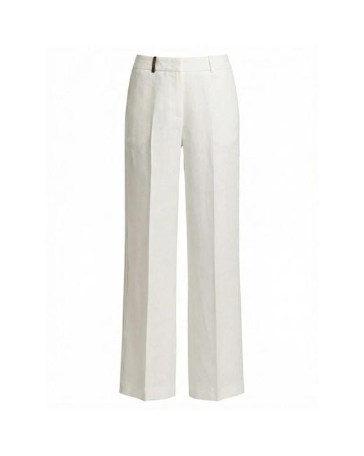 Peserico White Wide Trousers