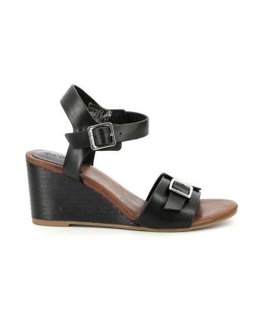 Kickers Schoenen ,Zwart ,Leer Comfort Sandalen Kick Vodou in het Black