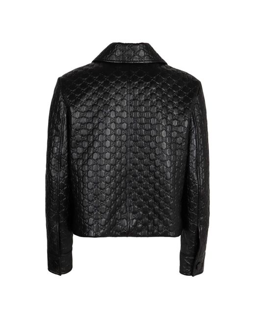 Gucci Black Leather Jackets