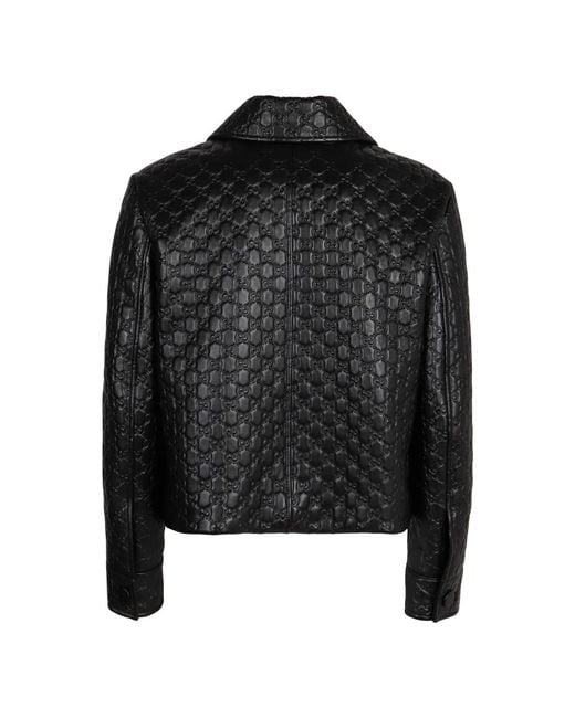 Gucci Black Leather Jackets