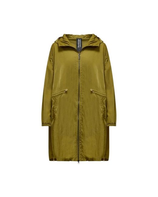 Bomboogie Jassen ,Groen ,Nylon Groene Parka Met Elastisch Koord in het Green