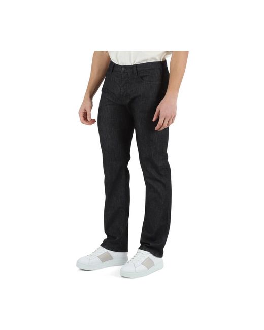 Emporio Armani Black Straight Jeans for men