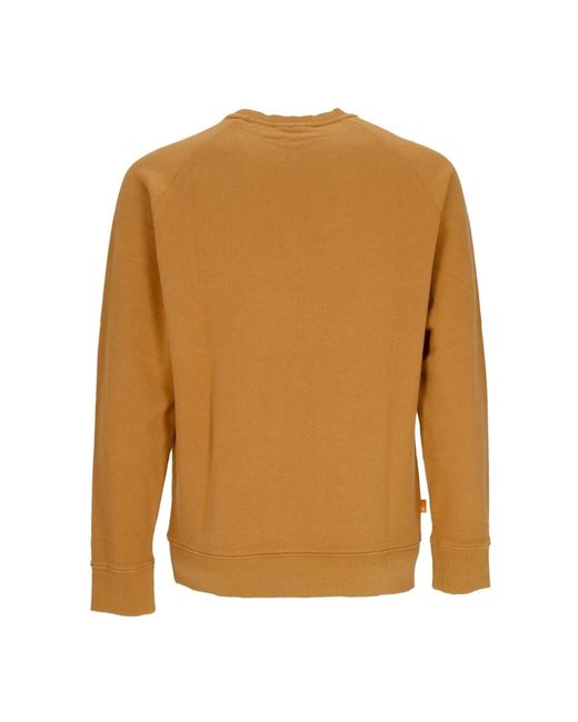 Timberland Brown Lightweight Crewneck Sweatshirt Modern Wash Brand Sweat for men
