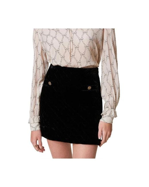 Twinset Black Short Skirts