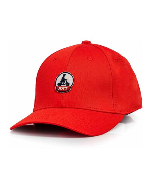 J.O.T.T Accessoires ,Rood ,Katoen Rode Pet Met Klep 2.0 in het Red voor heren