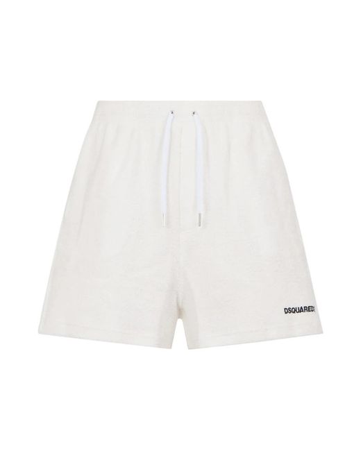 DSquared² Drawstring Shorts in het White voor heren