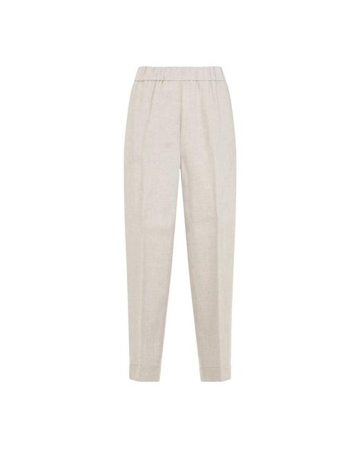 Peserico White Straight Trousers
