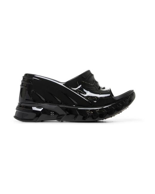 Givenchy Black Schwarze Sandalen Mit 4G Logo Prägung