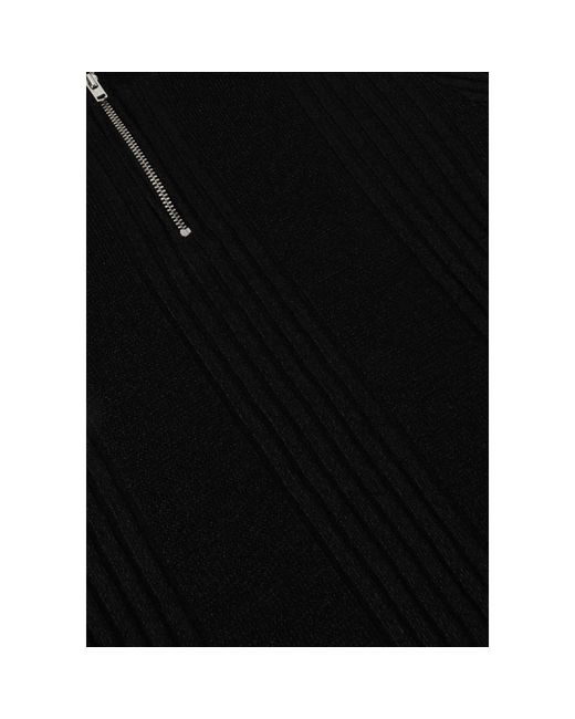 Modström Truien & Vesten ,Zwart ,Zip T-Neck Top in het Black