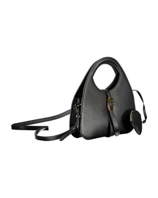 Coccinelle Black Elegante ledertasche mit zwei fächern