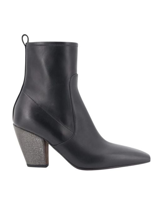 Brunello Cucinelli Black Heeled Boots