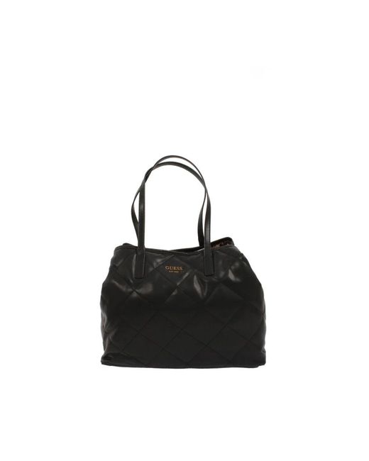 Guess Black Schwarze kunstleder-tote-tasche