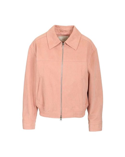 DUNST Alter-Suede Collared Blouson in het Pink