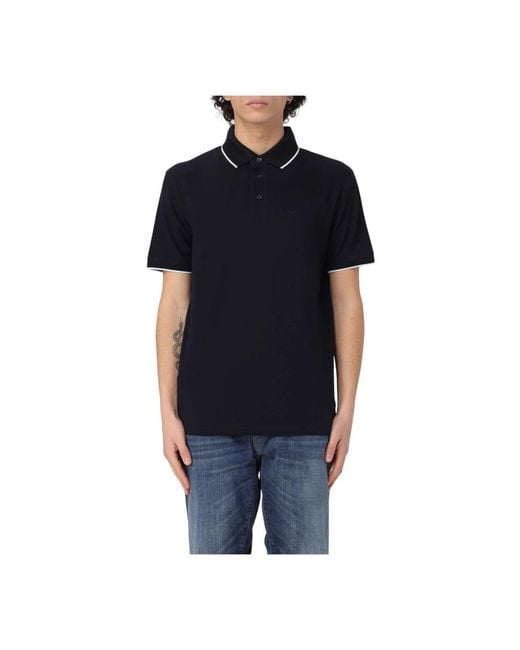 Emporio Armani Black Polo Shirts for men
