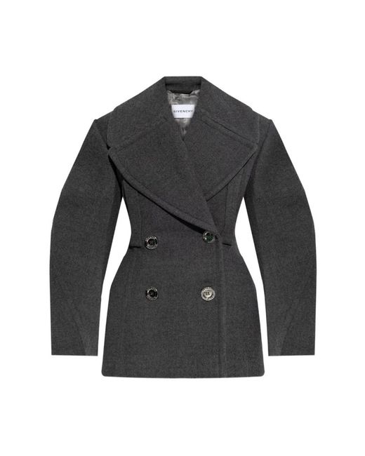 Givenchy Black Double-Breasted Coats