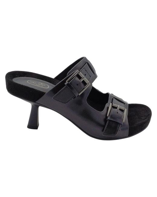 Ash Black Heeled Mules